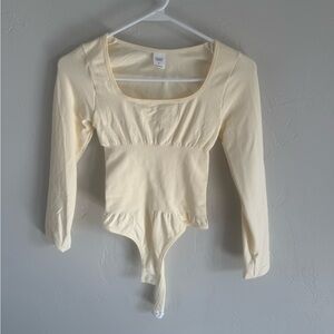 Cream Long Sleeve Bodysuit